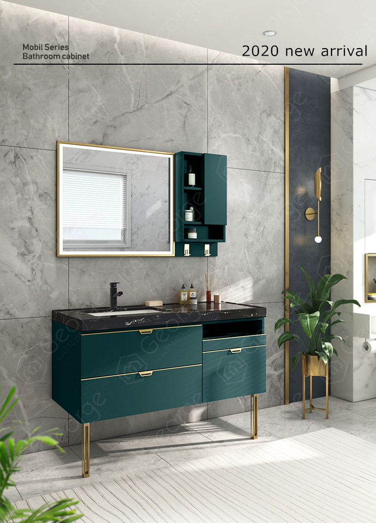 Latest Affordable Luxury Solid Wood Floor Vanity Cabinet Under Counter Basin Lg756dgreen - Bathroom Under Sink Storage Wooden Floor